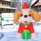 GOOSH 5 FT Christmas Inflatables Cavalier King Charles Puppy Dog Present Box with Built-in LEDs